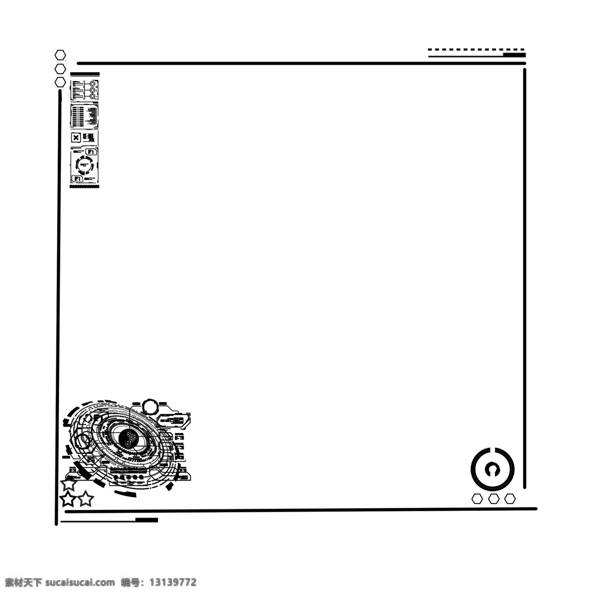 科技 边框 黑色 插画 科技边框 装饰图案 科技感 高科技 简约 内容框 黑色框 技术边框 科幻