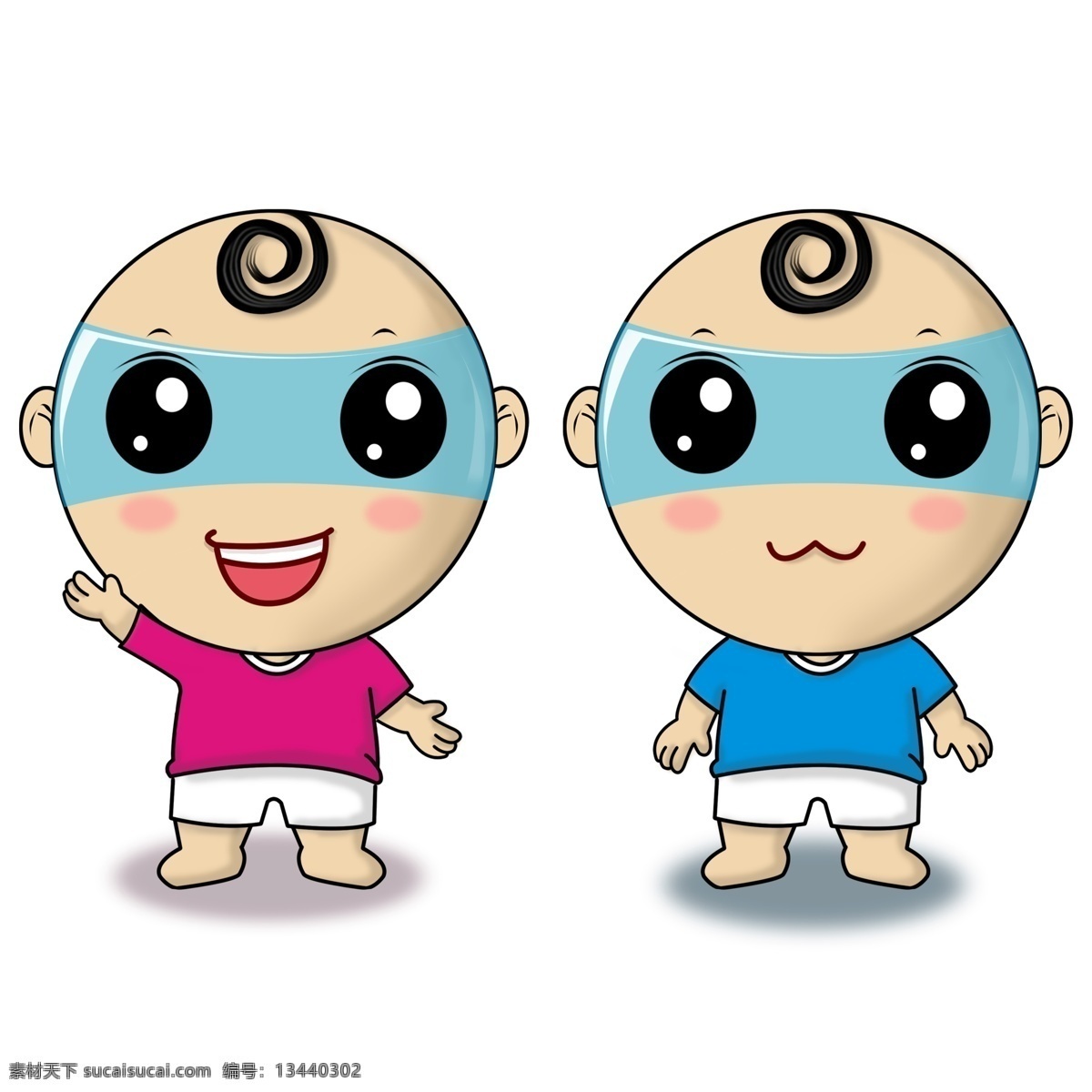 帅气 小宝宝 吉祥物 可爱宝宝 耍酷宝贝 光头小孩 大眼宝宝 卡通吉祥物 卡通插画 大笑宝宝 微笑宝宝 双胞胎宝宝