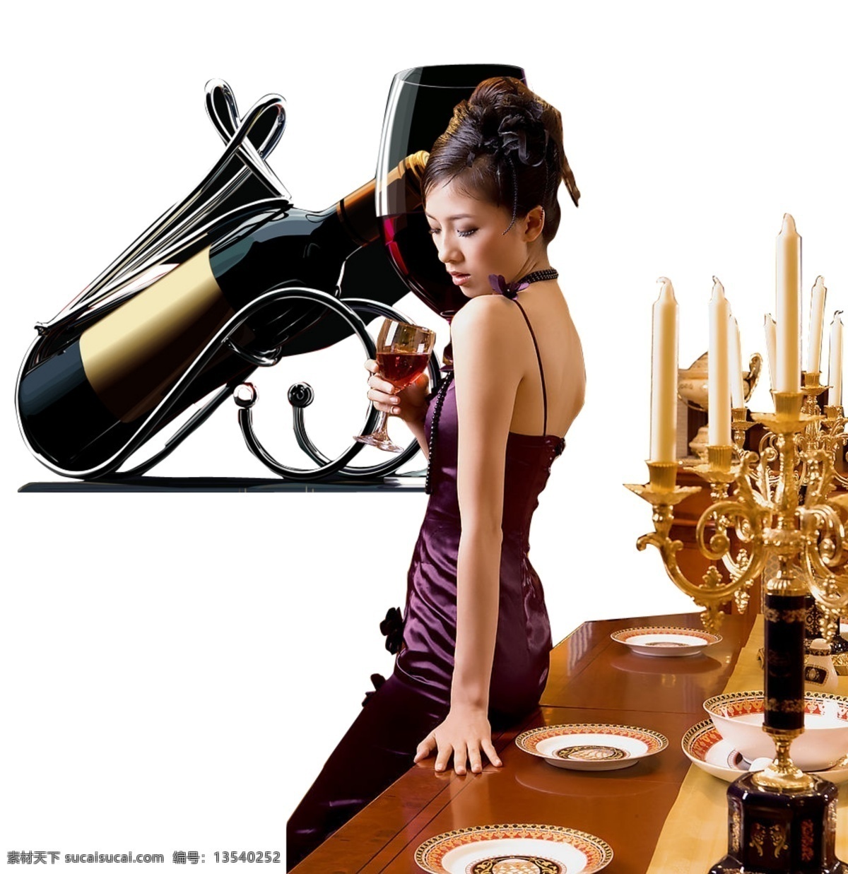 红酒 酒杯 美女 喝酒 宴会 高贵女人 品红酒 高档酒杯 酒杯psd 人物 分层 源文件