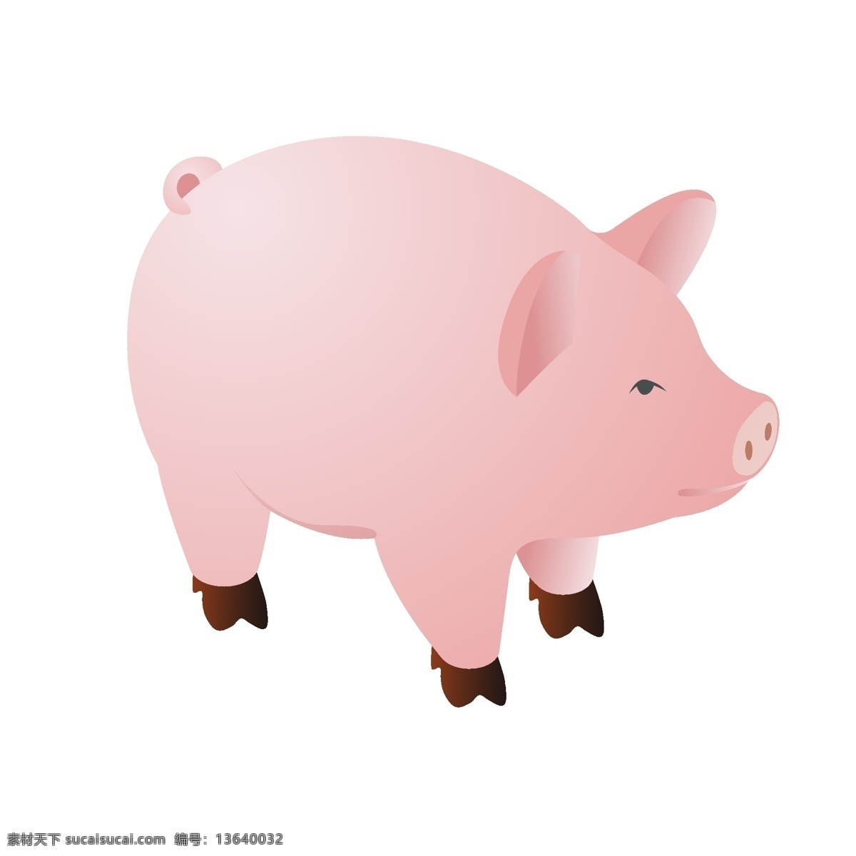 写实 风微 立体 矢量 猪 商用 元素 肉猪 肥猪 猪肉 动物 微立体 大猪蹄子 牲口