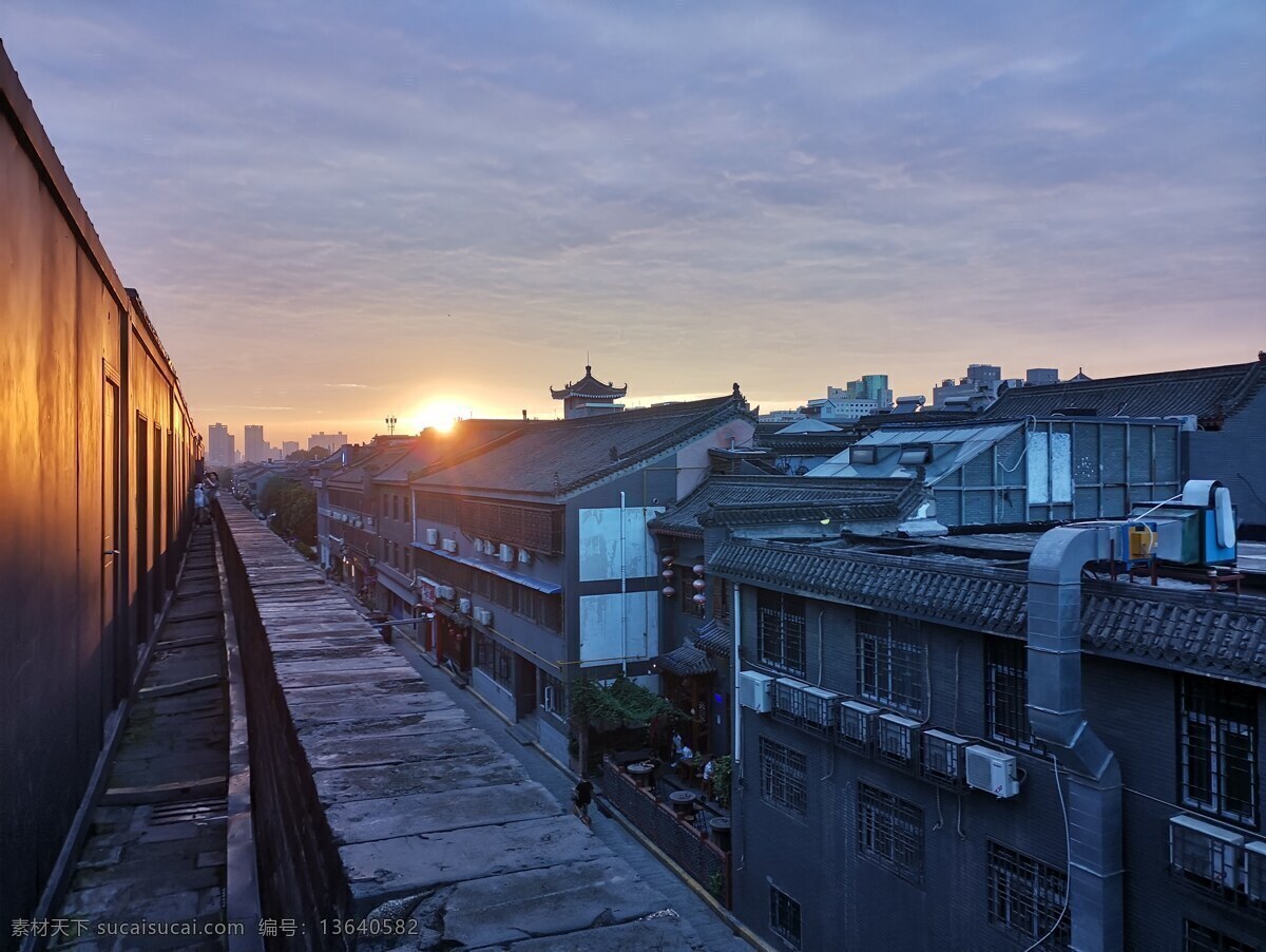 古城黄昏 古城墙 黄昏 西安 落日 夕阳 旅游摄影 国内旅游