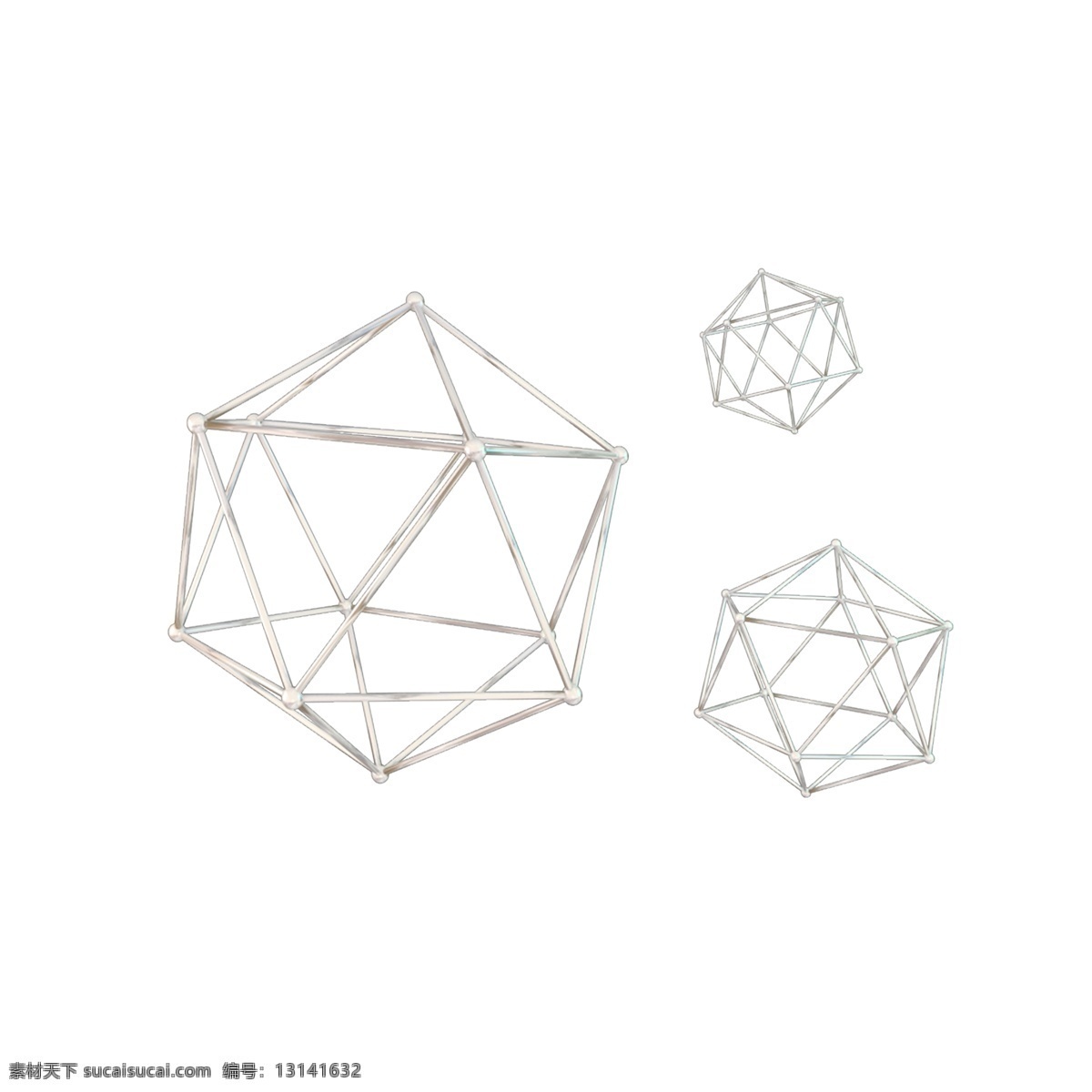 银色 科技 风 立体 不规则 网格 多边形 装饰 c4d 几何 银色多边形 形状 现代 立体的 空间 3d
