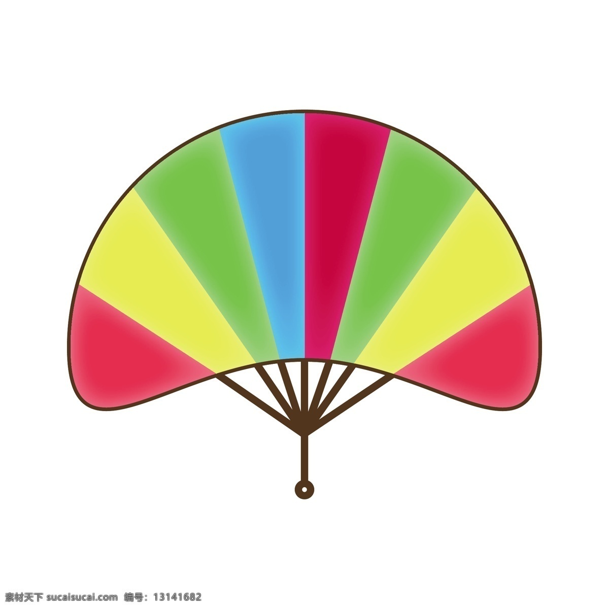创意 彩色 彩虹 扇子 五颜六色 折叠扇子 夏季手摇扇子