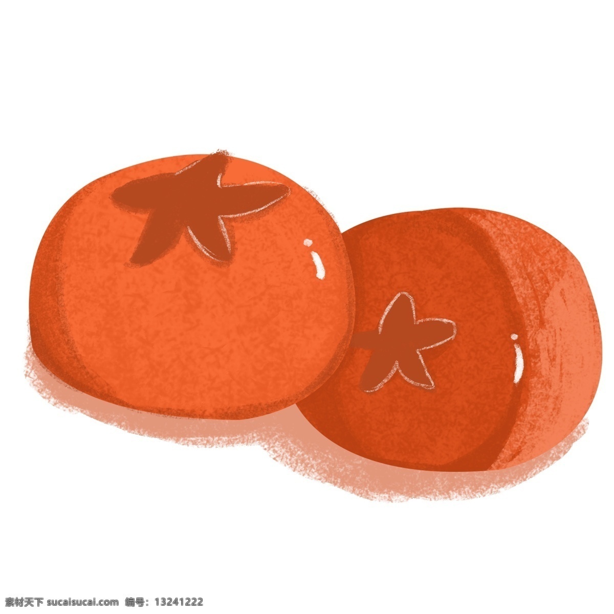 手绘 柿子 水果 插画 大柿子 丰收 柿子png 矢量柿子水果 免扣柿子水果 卡通水果 节气 植物 秋天