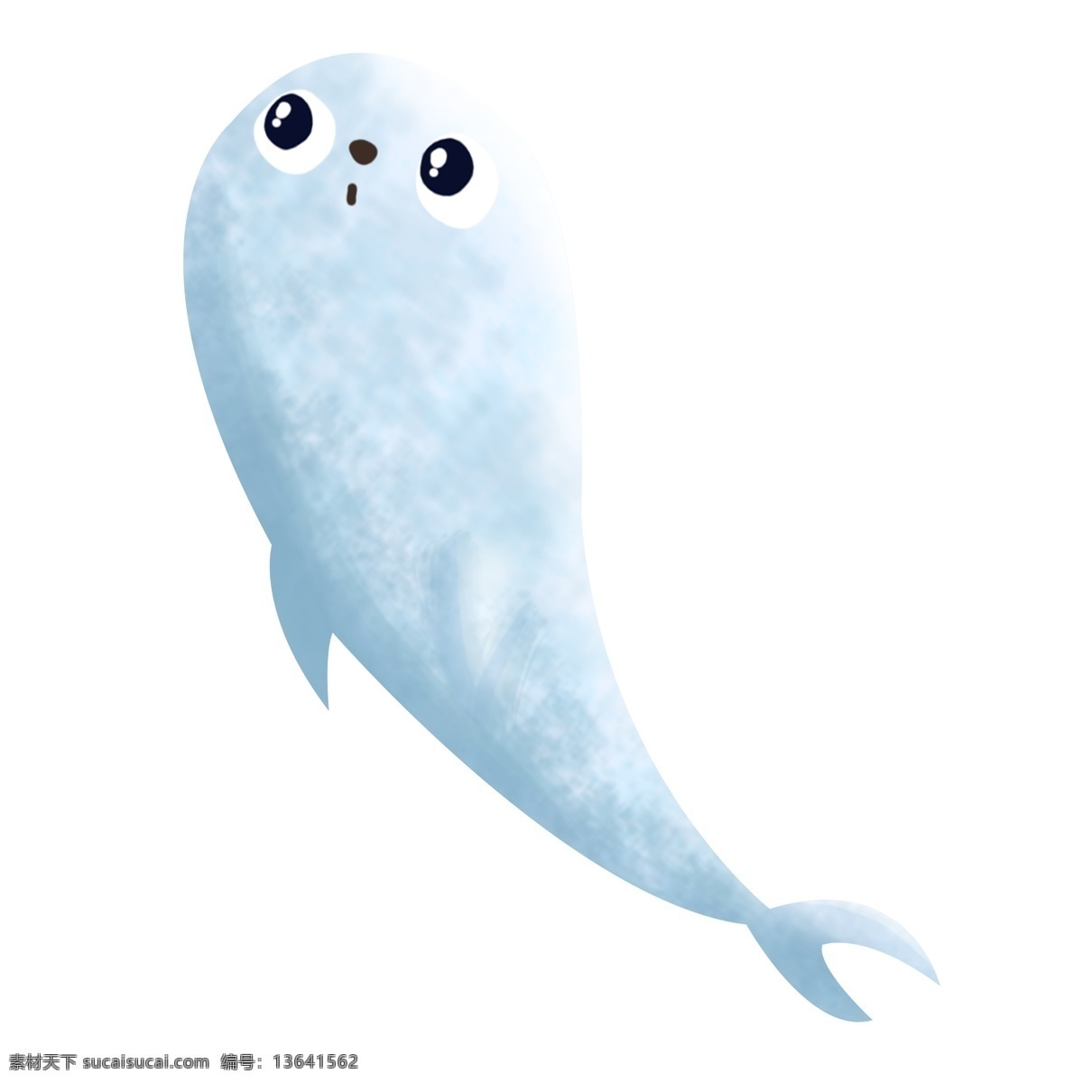海洋 大海 可爱 卡通 生物 小海 豹 手绘 插画 海豹 海里 海底 深海 清凉 蓝色 萌