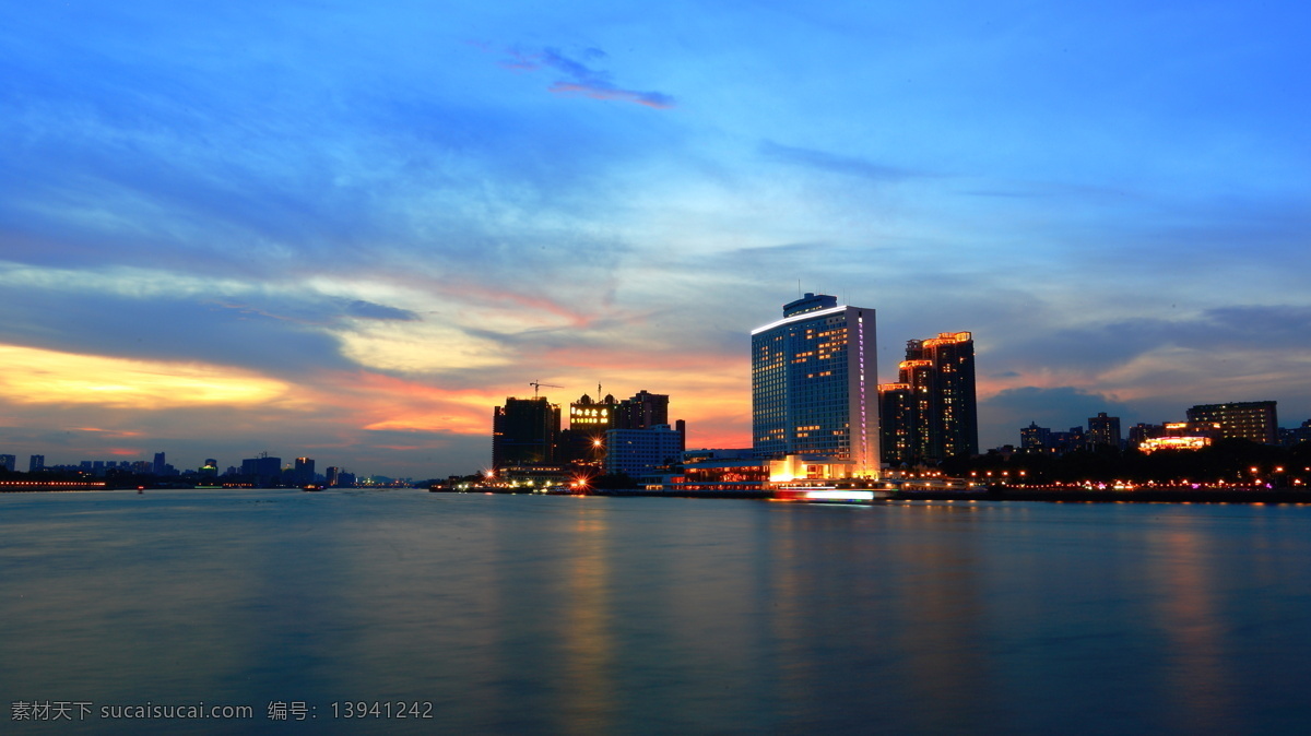 广州 白鹅 潭 晚霞 风景