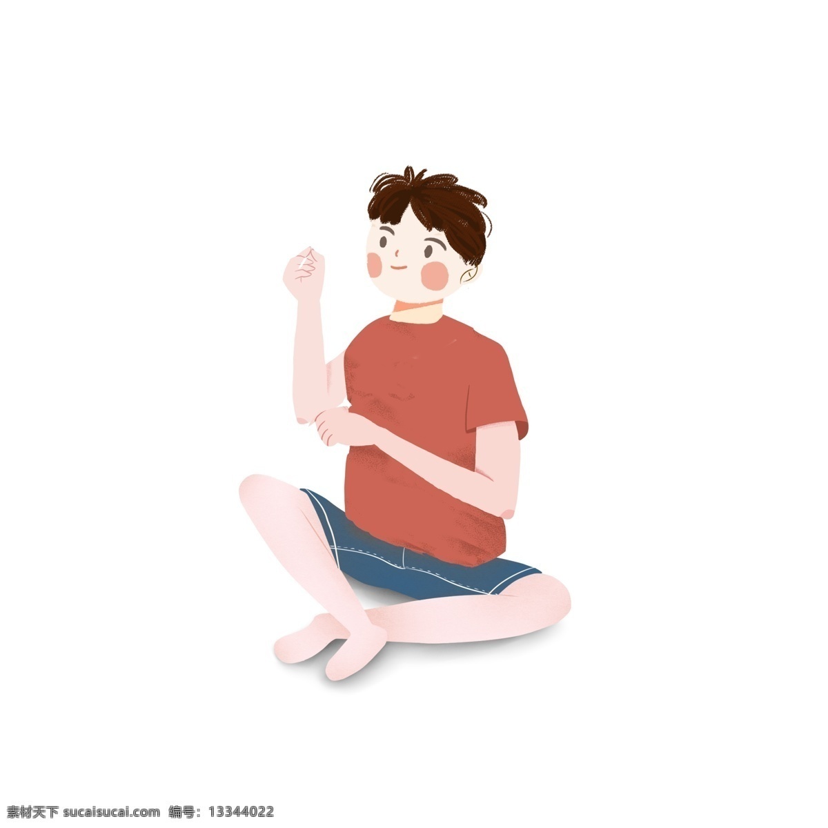 简约 彩绘 文艺 男 元素 文艺男