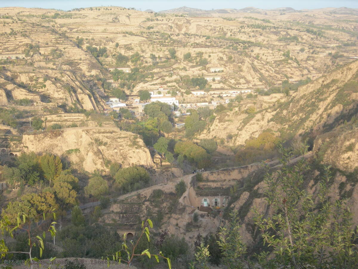 黄土高坡 陕西 米脂 窑洞 风景 田园风光 自然景观 黄色