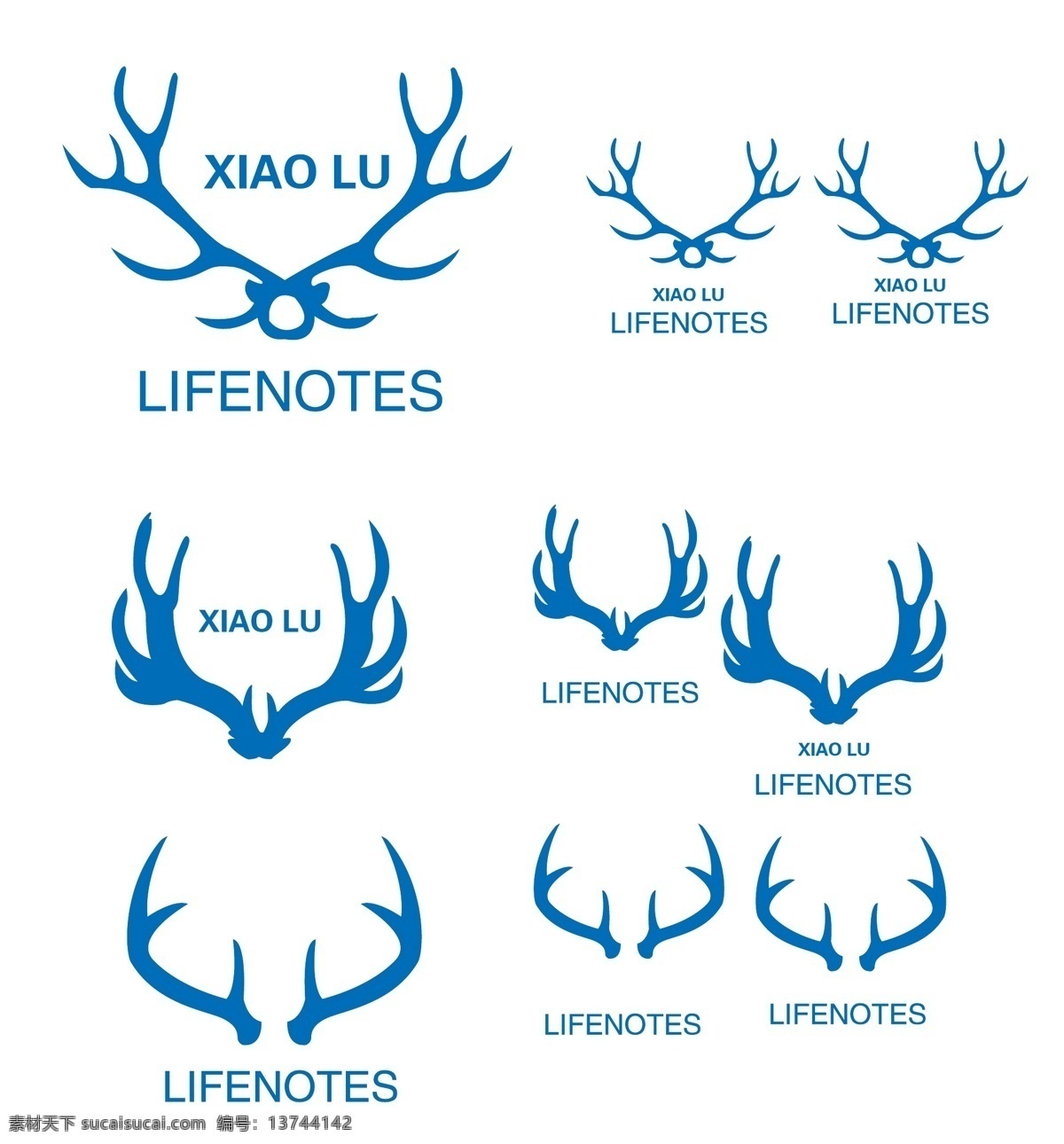鹿角 标志 红色 小鹿 logo 包装设计 矢量 蓝色 鹿
