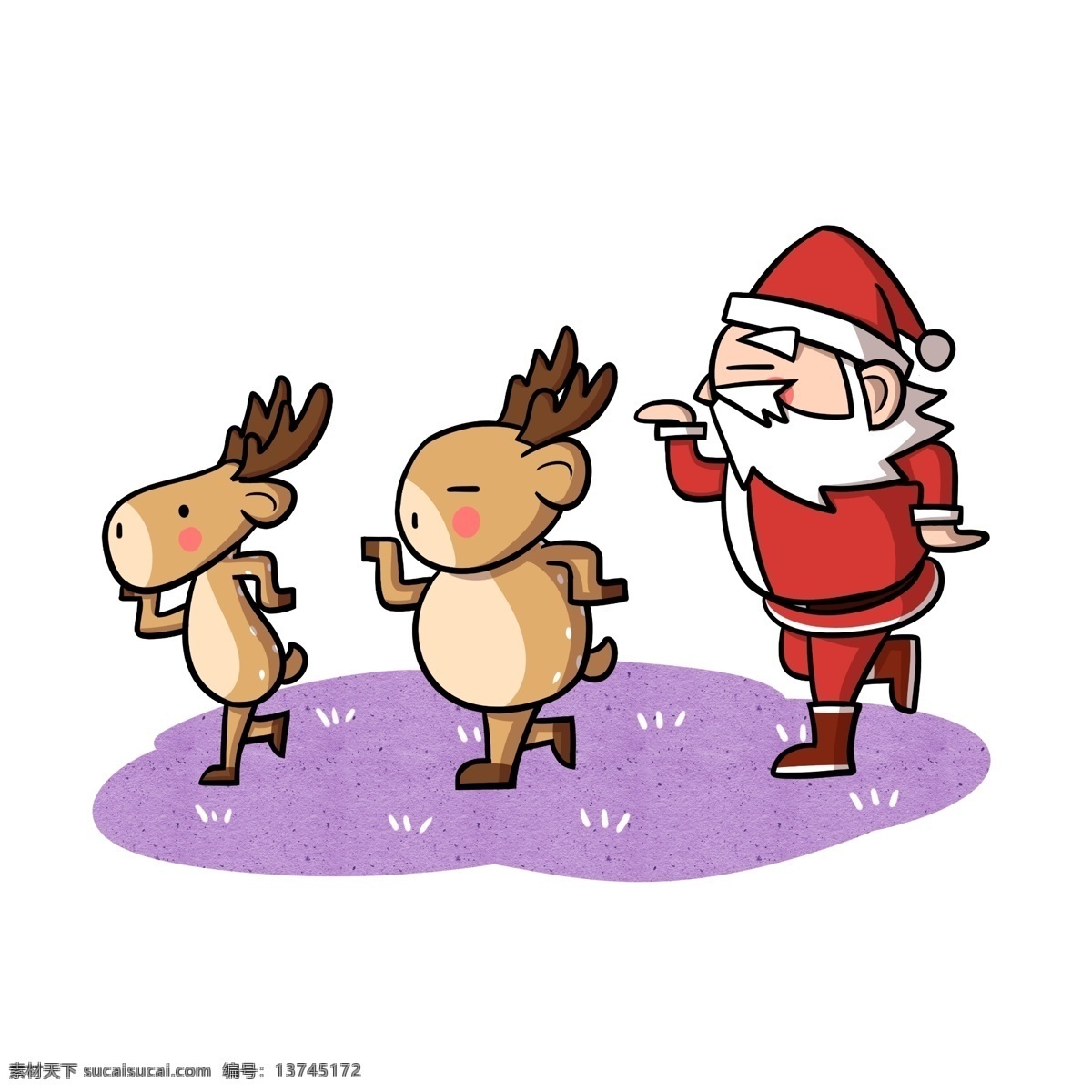 卡通 圣诞老人 驯鹿 跳舞 透明 底 christmas 卡通圣诞老人 卡通驯鹿 圣诞快乐 圣诞节快乐 圣诞节 冬季 节日