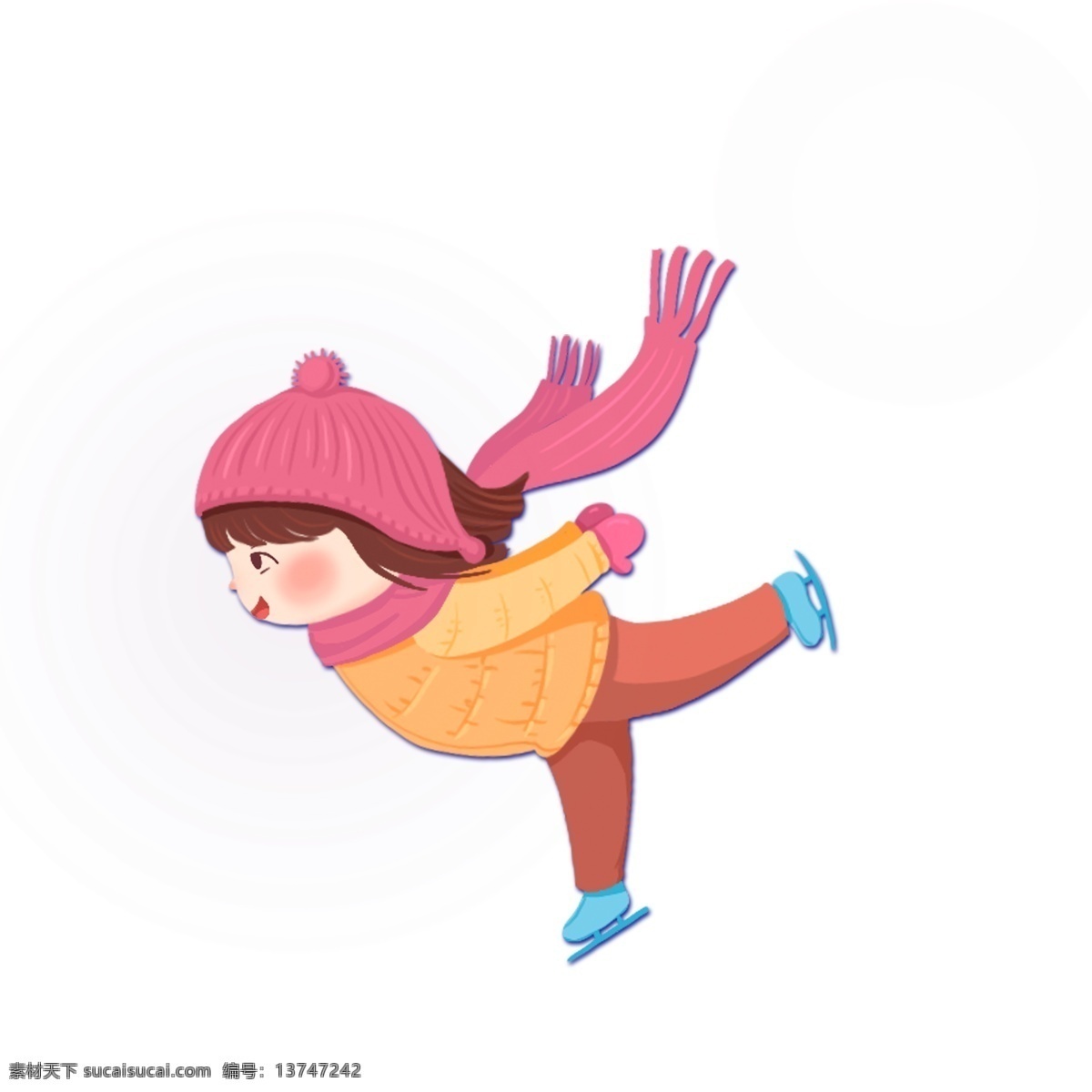 冬季 滑雪 女孩 元素 人物 简约 滑雪的女孩 滑雪比赛 装饰图案 元素设计 手绘元素 psd元素