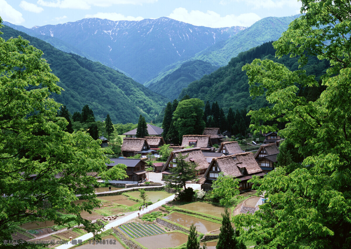 美丽的山村 村舍 田园风光 自然景观
