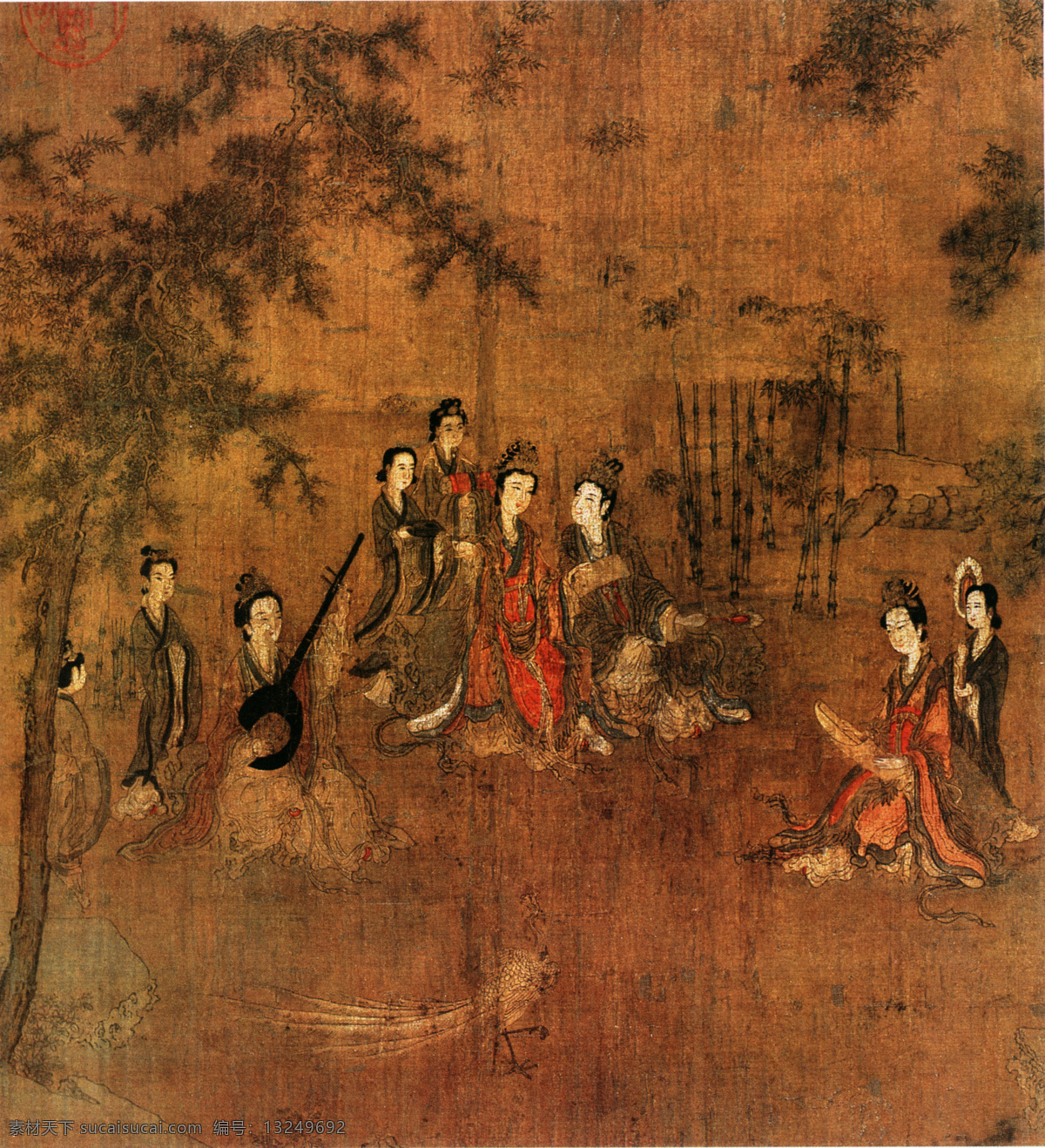 阆苑 女 仙 图 局部 阮郜作品 古代艺术 古代绘画 古代神仙 传统艺术 文化艺术 绘画书法 设计图库