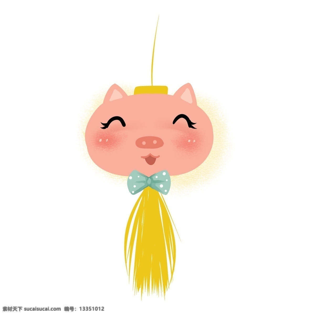 呆 萌 猪 先生 流苏 宠物 灯笼 手绘 图案 免 扣 猪灯笼 动物灯笼 可爱灯笼 免扣 卡通 可爱 底纹 卡通漂浮 小清新
