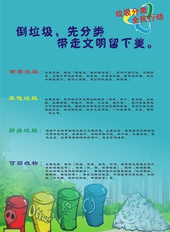 垃圾分类 垃圾分类传单 文明海报 垃圾 矢量素材 其他矢量 矢量