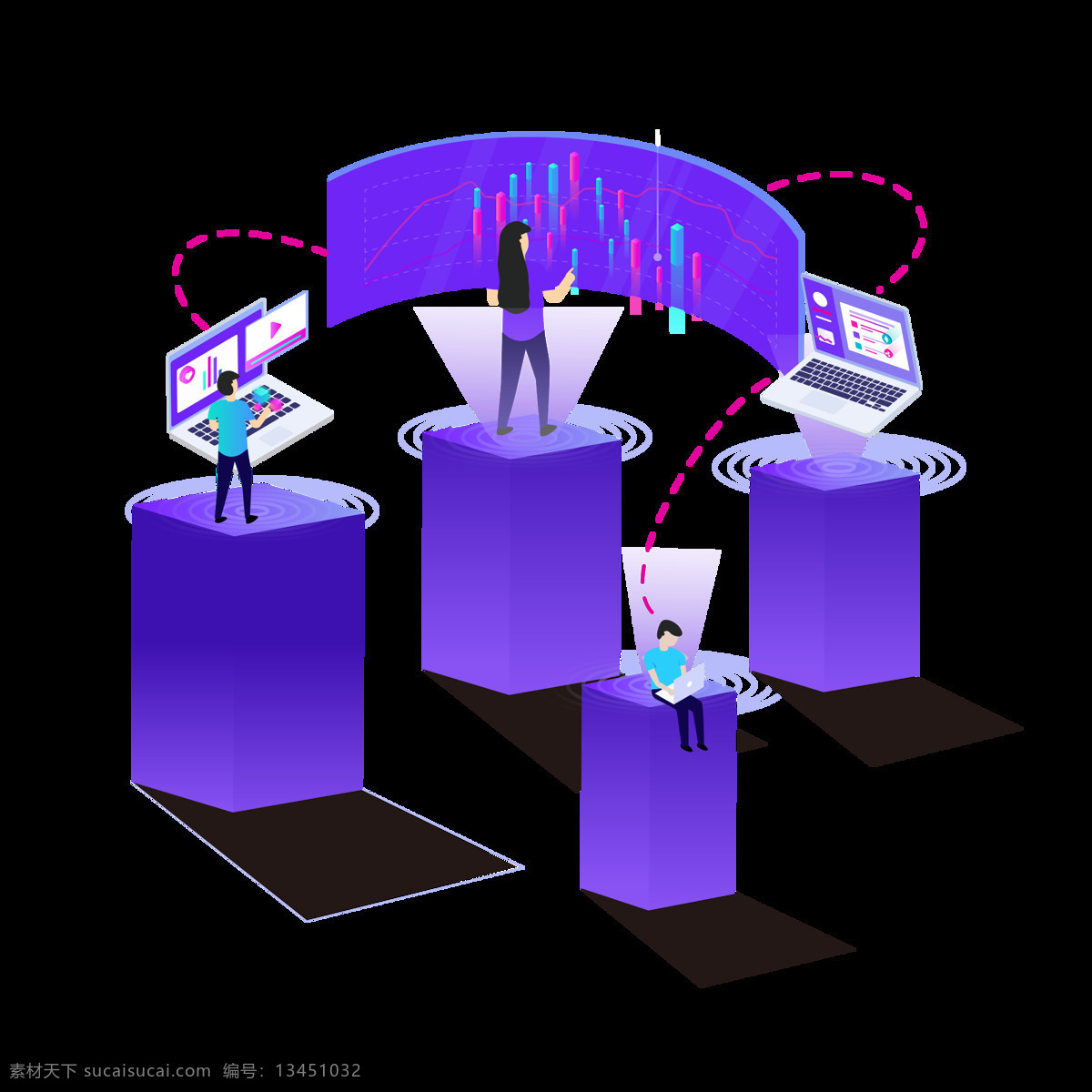 商用 渐变 d 互联网 插画 免 扣 元素 2.5d 互联网素材 2.5d人物 紫色