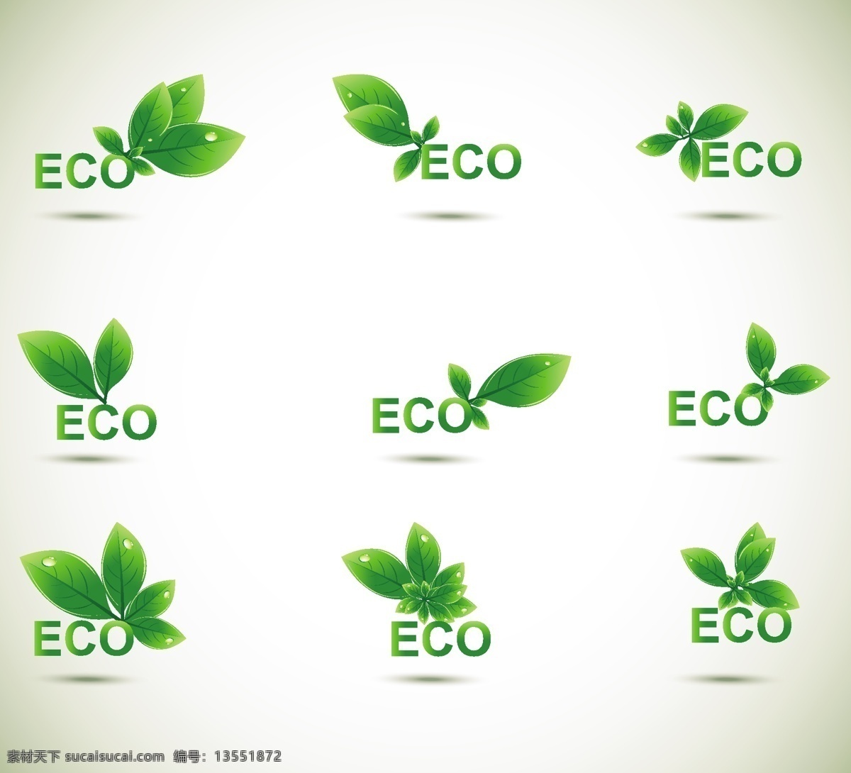 绿叶 造型 边框 矢量 eco 边角 环保 节能 矢量素材 颜颜丶一个人 矢量图 其他矢量图
