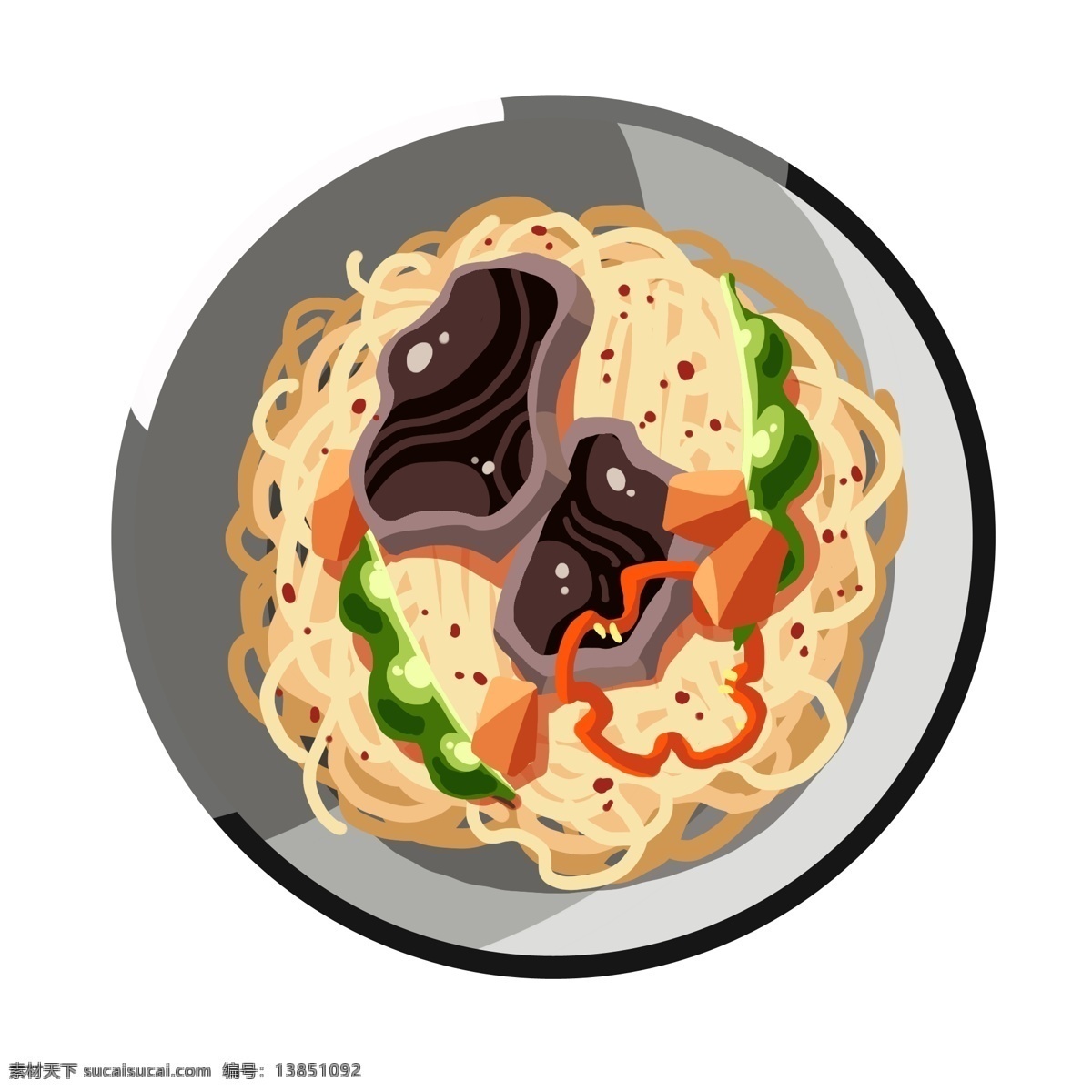 面条 美食 卡通 插画 长长的面条 卡通插画 面条插画 主食插画 面条面食 食物面条 好吃的面条