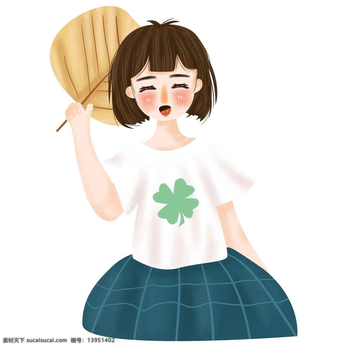 卡通 扇 扇子 女孩 免 抠 透明元素 免抠元素 水彩人物 美丽女人 运动 可爱 扇扇子