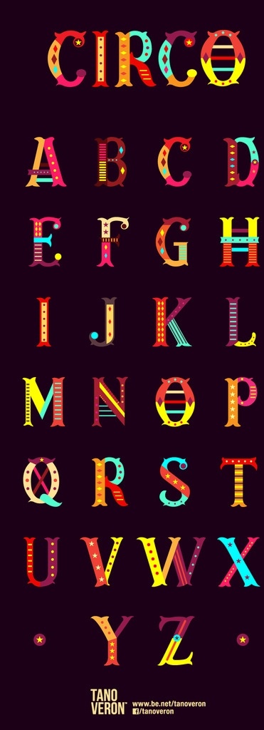 彩色字母 彩色 马戏团 字母 英文字母