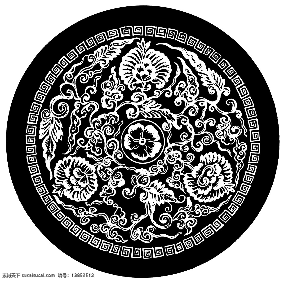 装饰图案 两宋时代图案 中国 传统 图案 中国传统图案 设计素材 书画美术 黑色