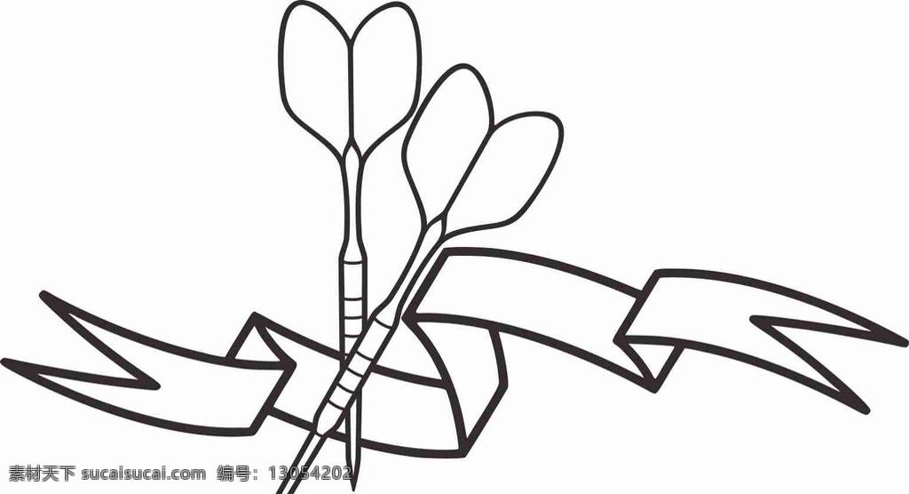 矢量图 卡通 线条图 手绘 素描 雕刻 水彩画 动漫 飞镖 箭头