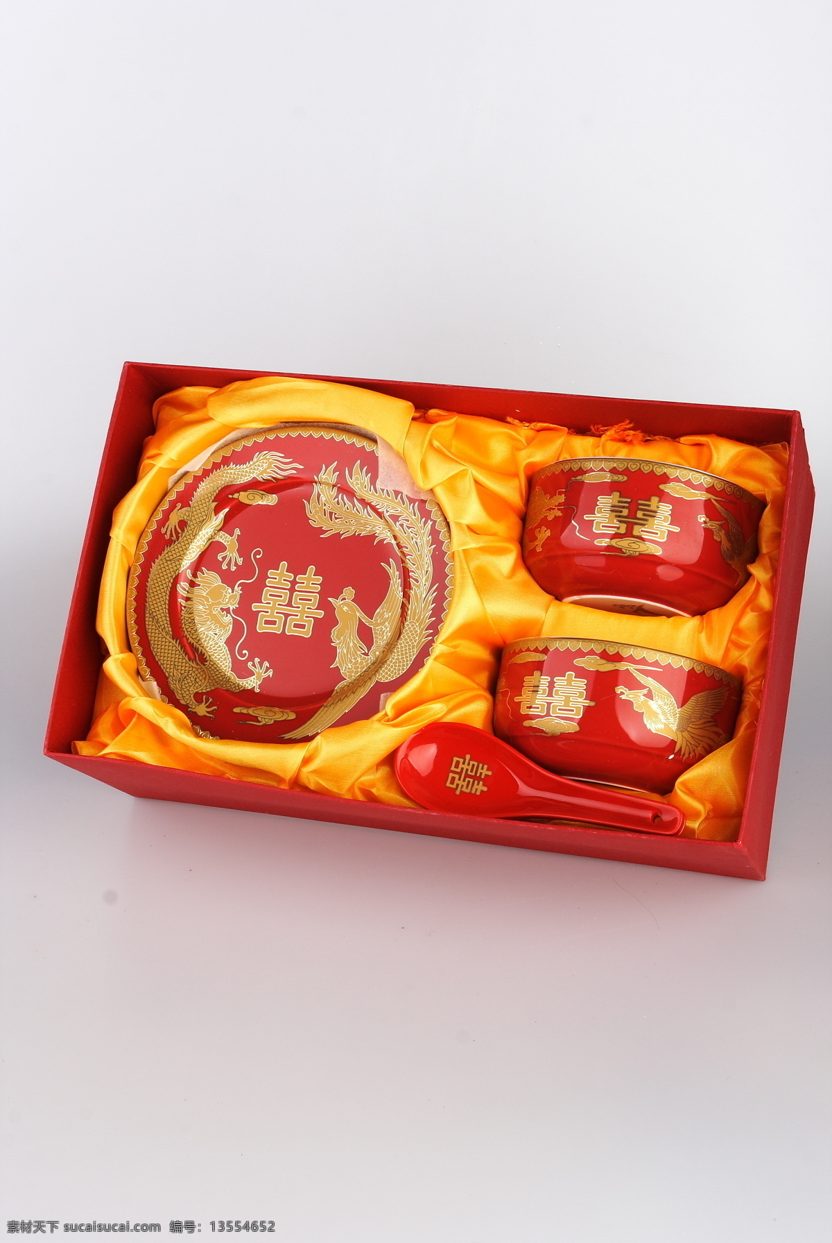中国 红 釉 龙凤 碗 结婚 婚礼 婚庆用品 喜碗 龙凤对碗 生活百科 家居生活