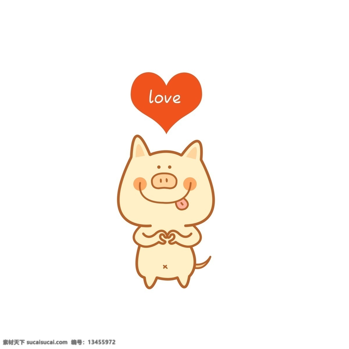 笑脸 猪 心 插图 表情 包 爱心 猪猪 love 可爱表情包 萌宠 抱枕 手机壳设计 图案设计 红色 搞怪表情包 调皮表情包 比心