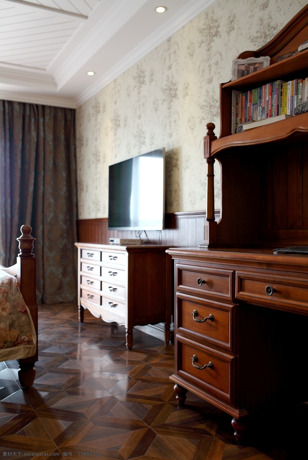 中式 时尚 客厅 木制 电视柜 室内装修 效果图 客厅装修 木地板 木制电视柜 木制柜子