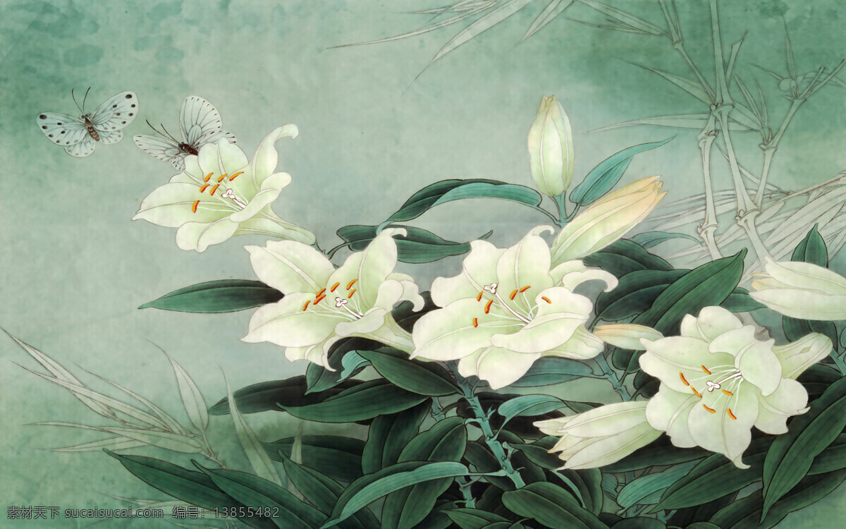 花鸟装饰画 花鸟画 中式背景墙 装饰画 花卉 壁画 手绘花卉 花 文化艺术 绘画书法
