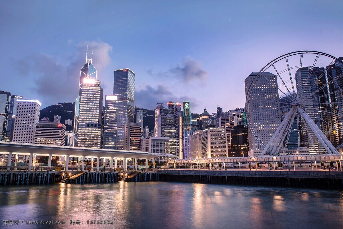 香港 街景 港湾 码头 长廊 道路 车辆 摩天轮 高楼 建筑群 中环 闹市区 蓝天 飘云 景观 景点 旅游随拍 風光 旅游摄影 国内旅游