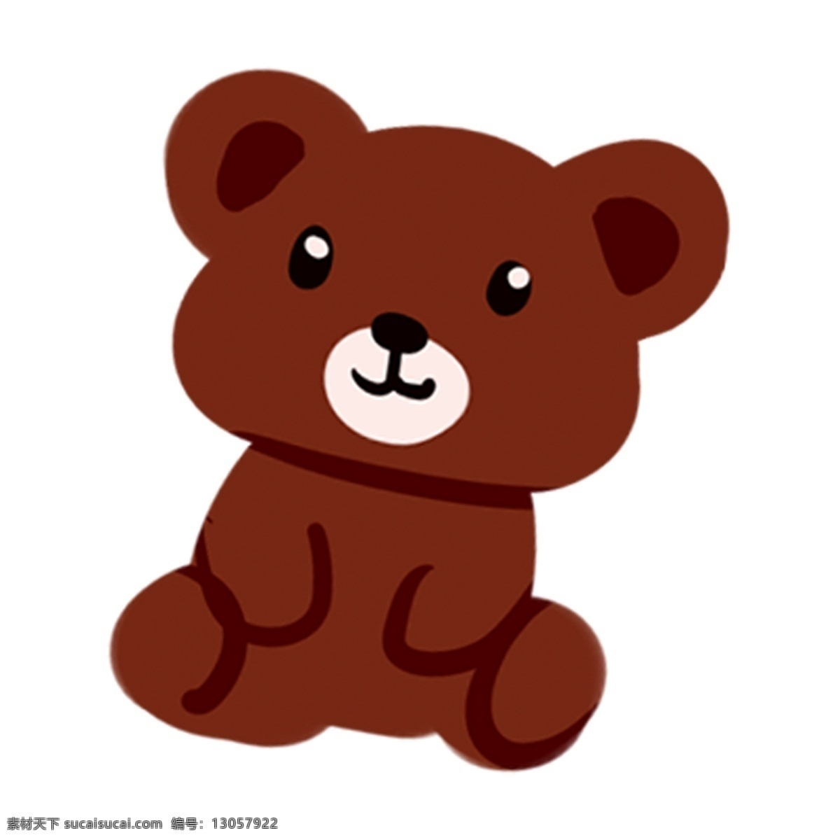棕色 手绘 玩具 熊 透明 玩具熊 装饰元素 插画元素 免扣素材 简约风