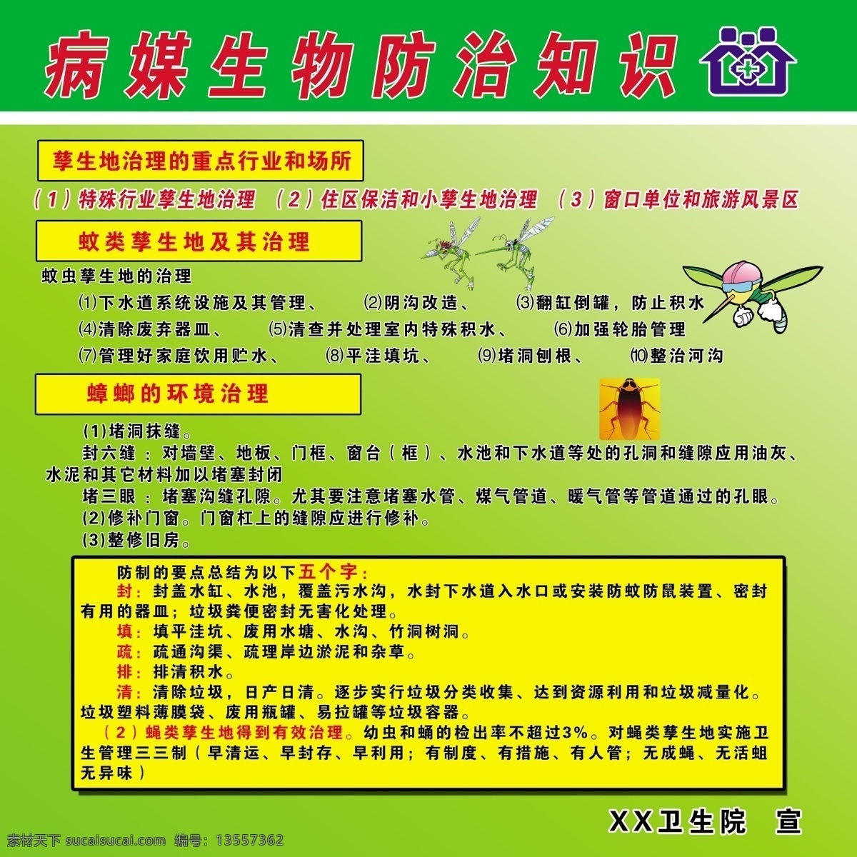 病媒生物防治 病媒生物 防治知识 健康 绿色 展板 医院 宣传栏 分层