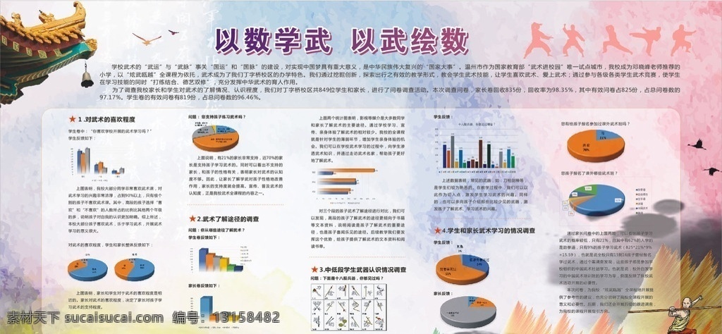 以数学武 以武绘数 武术 少林弟子 传统武术 传统文化 中国风 古典 古风 校园习武 学校背景 卡通背景 古建筑 卡通人物 展板模板