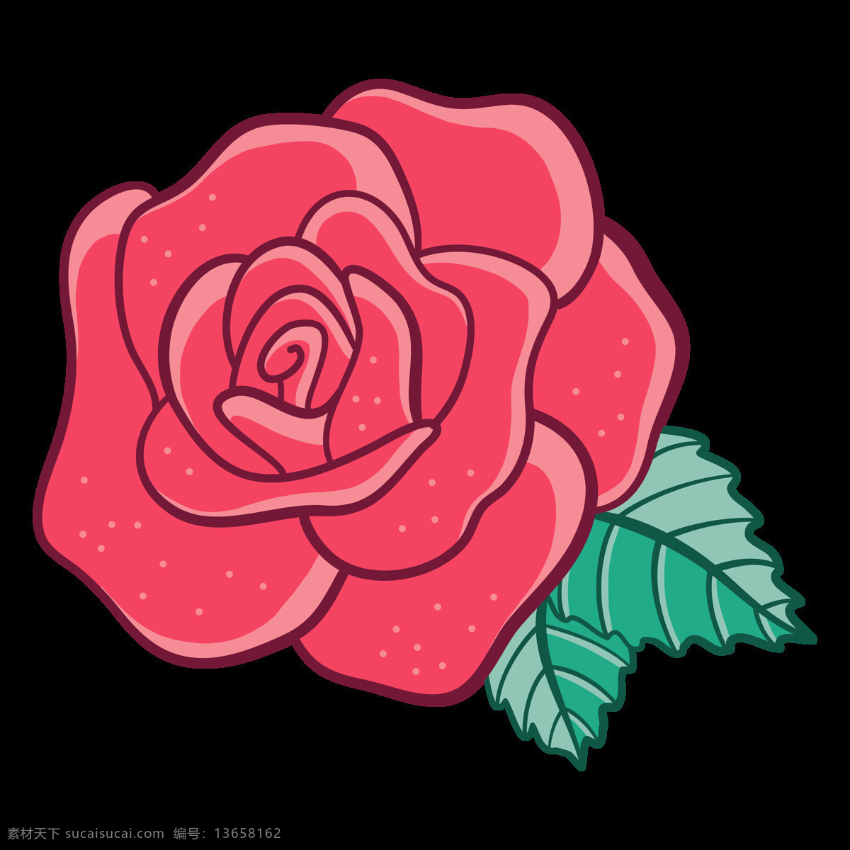 卡通玫瑰花 玫瑰花透明底 png透明底 透明底免抠图 png图片