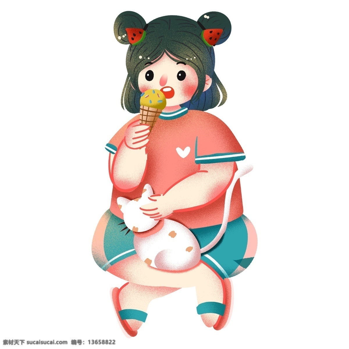 手绘 可爱 女孩 猫 猫咪 女孩元素 人物元素 清新 可爱风 美女 png元素