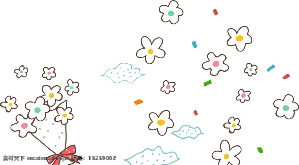 卡通花朵 花束 卡通素材 可爱 手绘素材 儿童素材 卡通 矢量 抽象 矢量素材 花朵简笔画 简笔画 儿童简笔画 花朵 手绘花朵 云彩 卡通云彩 手绘云彩 卡通花束 手绘花束