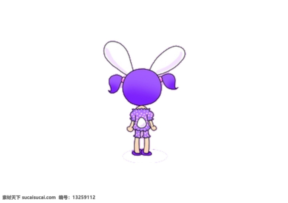 可爱兔女孩 三个小女孩 卡通小孩 粉色