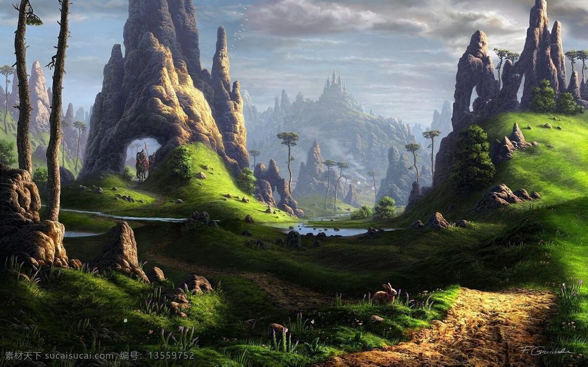 唯美 山中 意境 群山 背景图片