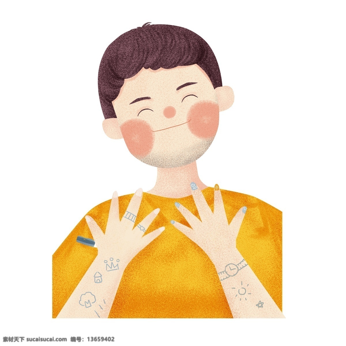 可爱 卡通 男生 手绘 漫画 人物 可爱风 人物素材 透明元素 手绘元素 儿童 男孩 少年
