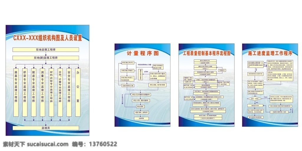 组织机构图 程序图 工作程序图 制度牌背景 蓝色背景