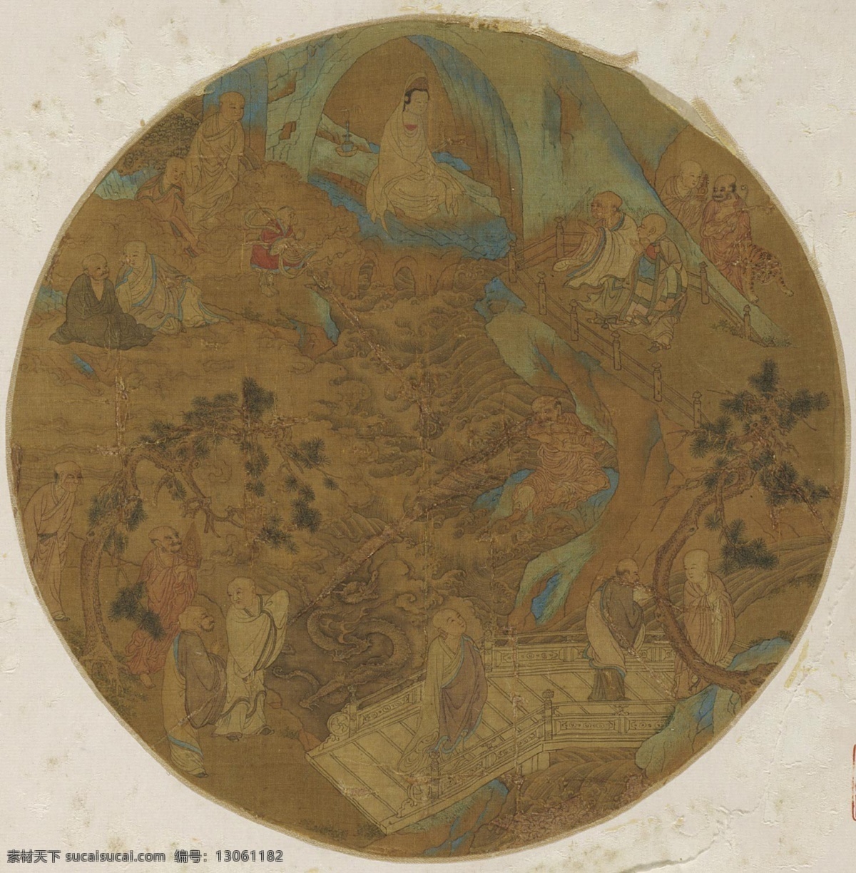 南宋册页 十 六 罗汉 观音 南宋 册页 工笔重彩 佛教绘画 文化艺术 绘画书法 设计图库 bmp
