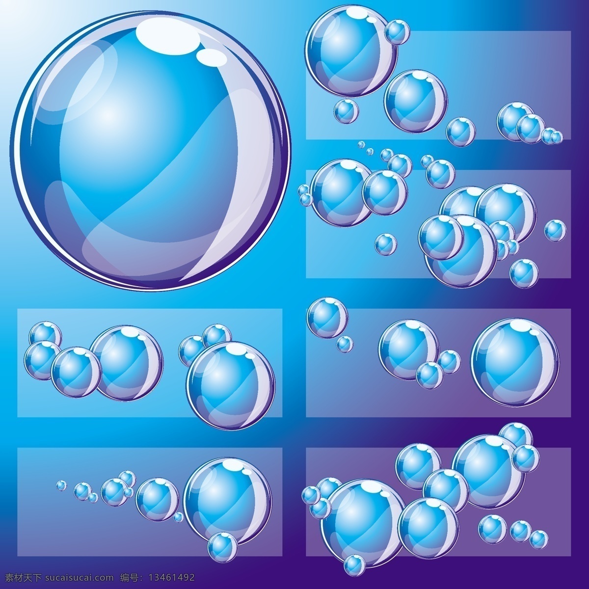 水 泡泡 蓝色 水泡泡 水珠 透明水珠