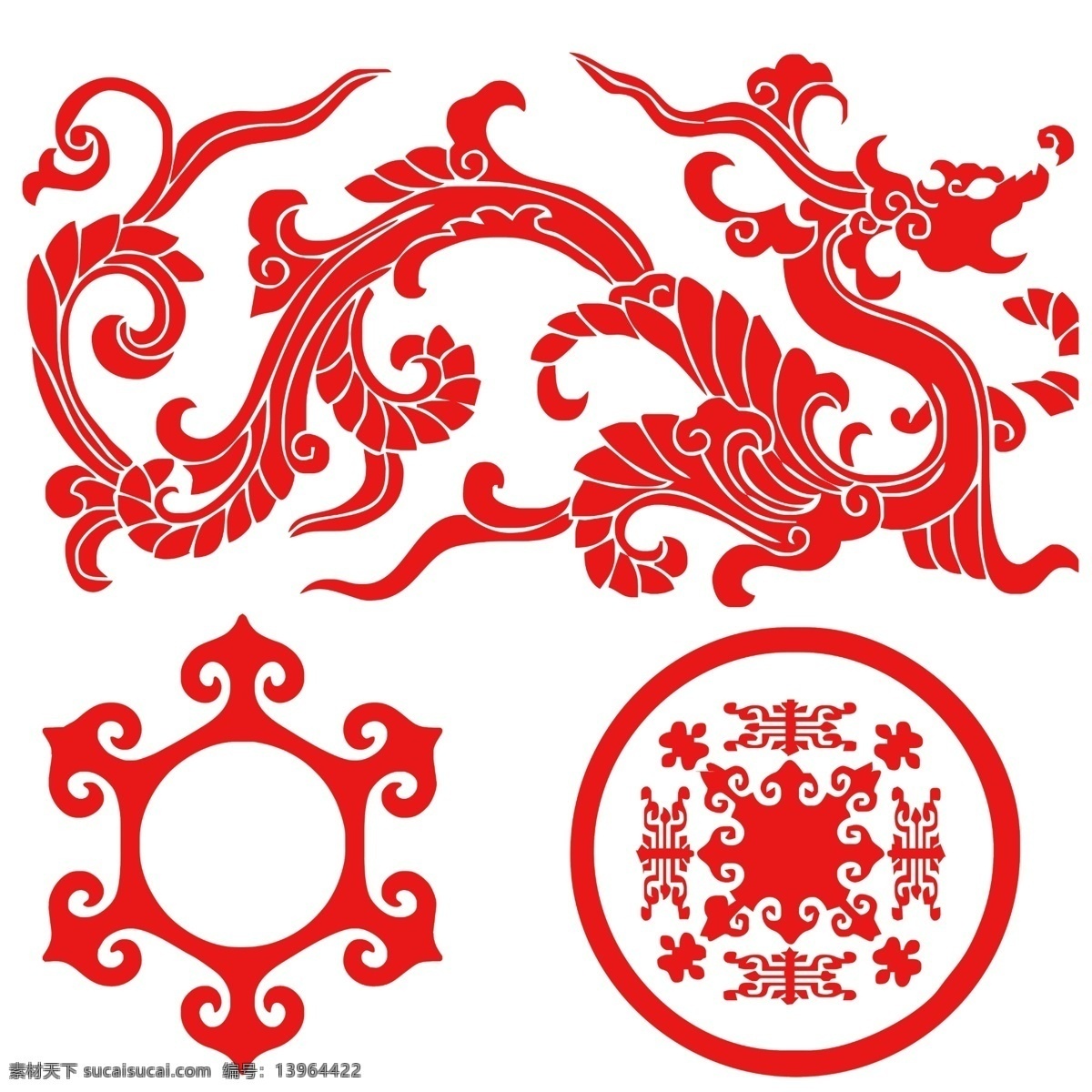 祥龙 民族风 蒙古特色 蒙古图纹 花纹 民族特色 祥云 边框 花边 吉祥物 秩量龙 龙形 分层