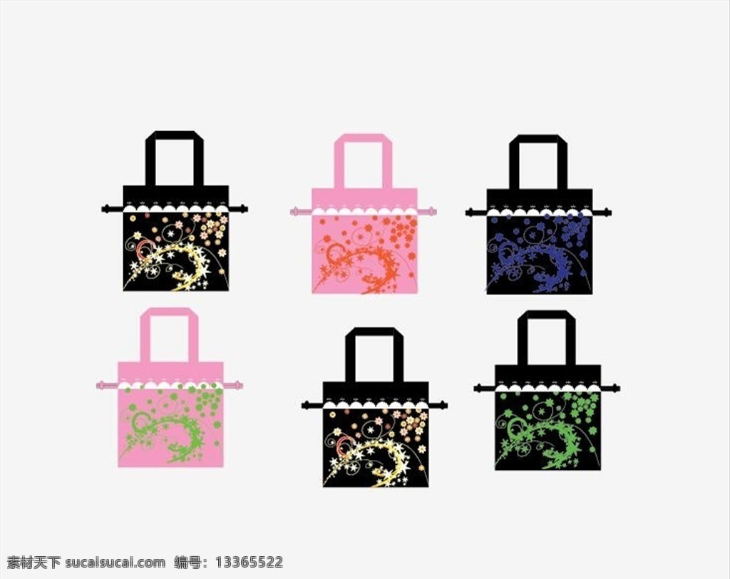 束口袋图案 传统文化 文化艺术 矢量 生活百科 办公用品