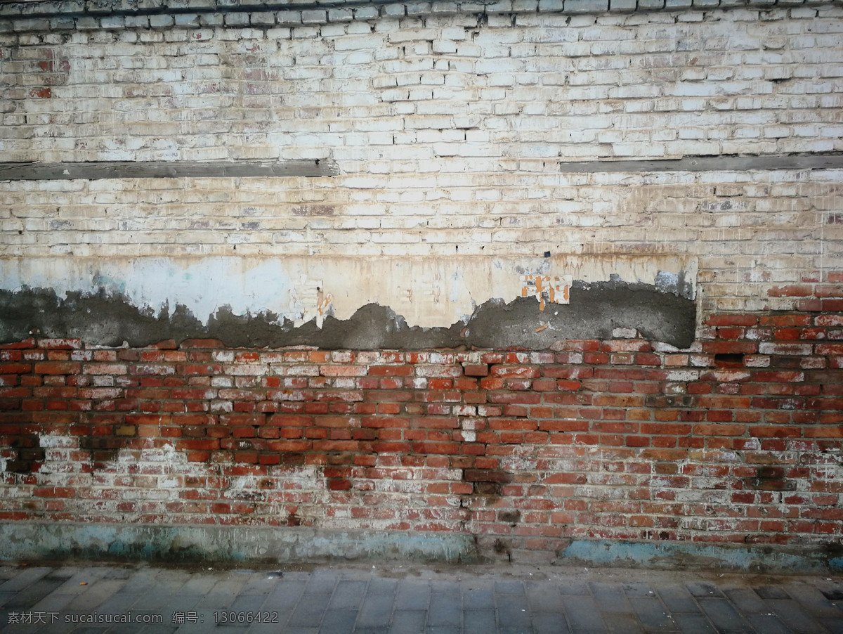 破墙 红砖 白墙 破碎 地面 天空 建筑园林 建筑摄影