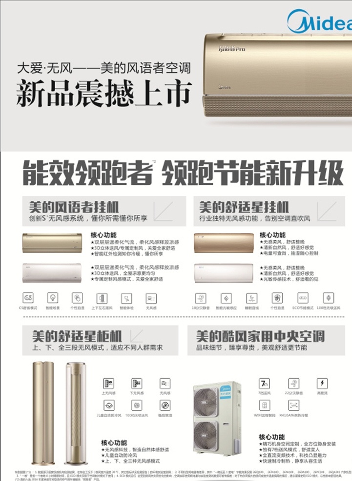 新品震撼上市 高清矢量dm 单面档设计 展板模板用于 中央空调 家用空调 展板模板