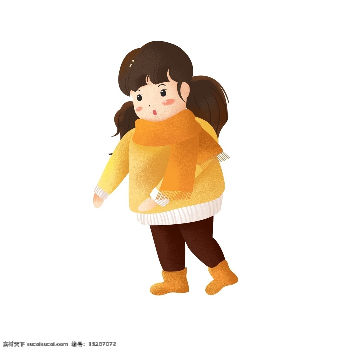 卡通 可爱 扎 双 马尾 女孩 少女 人物
