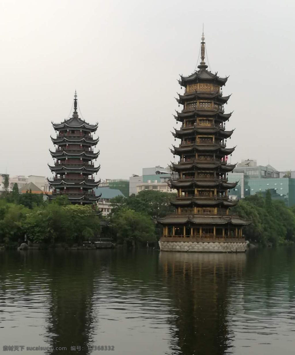 桂林日月塔 桂林山水 日月塔 金银塔 旅游 情侣塔 旅游摄影 人文景观