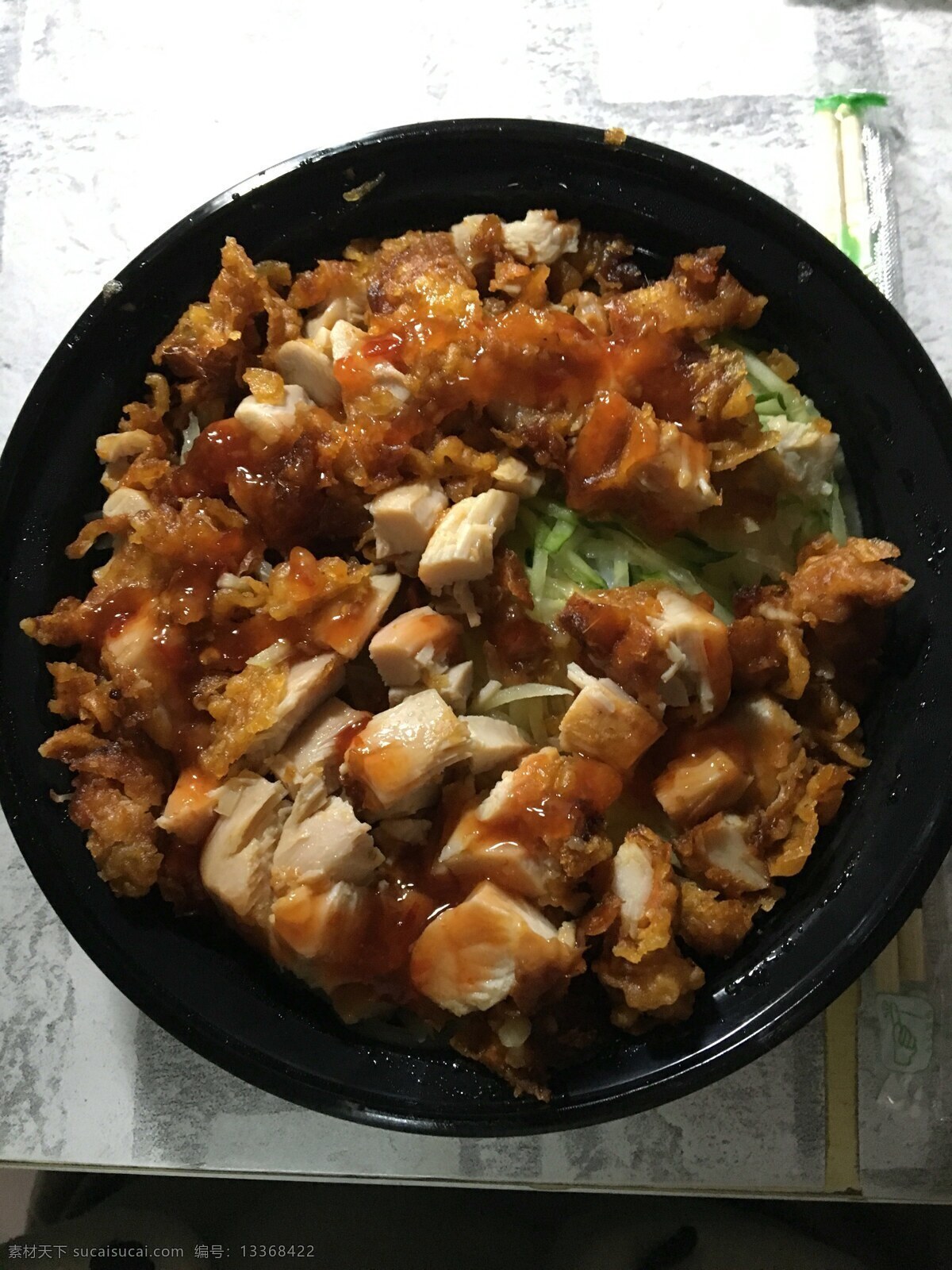 烤肉拌饭 烤肉 黄瓜丝 拌饭 外卖 肉食 美食 餐饮美食 传统美食